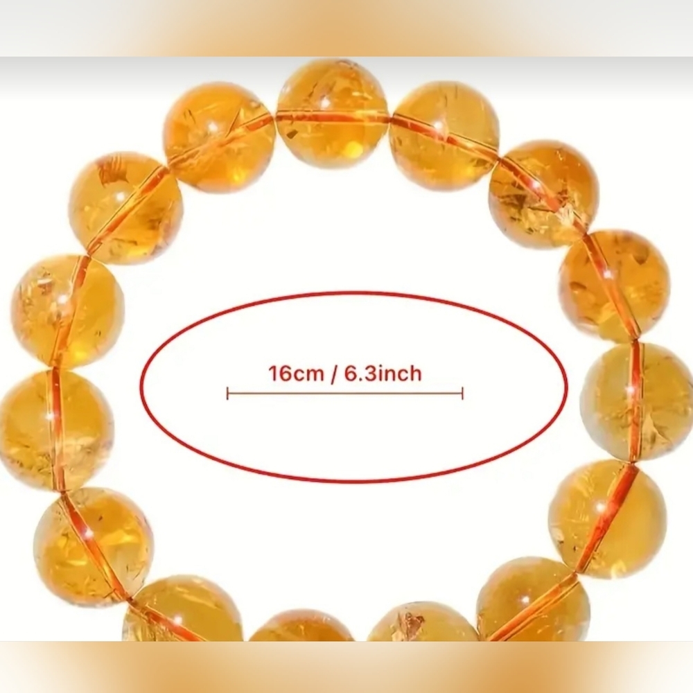 Amber Citrine Beaded Bracelet Unisex